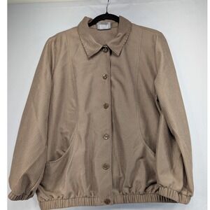 Blair Womens Corduroy Button Up Jacket Tan Fawn Size Medium Style 1988